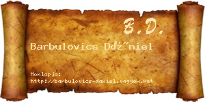 Barbulovics Dániel névjegykártya